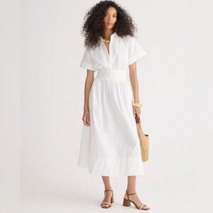 J. Crew Fitted-waist shirtdress in stretch cotton poplin